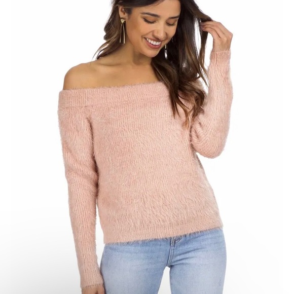 MINKPINK Australia Florentine Fuzzy Off The Shoulder Sweater - Picture 5 of 9